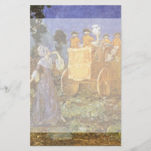 ヴィンテージおとぎ話シンデレラと妖精のゴッドマザー 便箋 (正面)