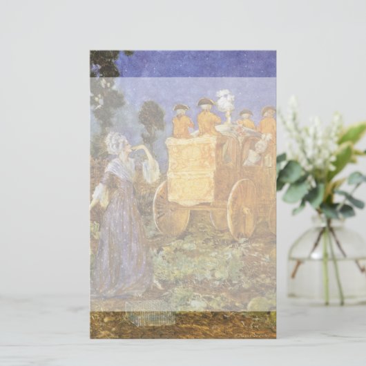 ヴィンテージおとぎ話シンデレラと妖精のゴッドマザー 便箋 (スタンド正面)