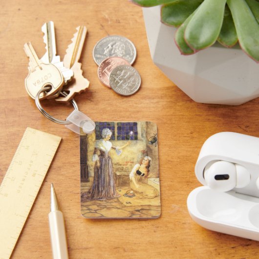 ヴィンテージおとぎ話シンデレラと妖精の女神 キーホルダー (デスク)