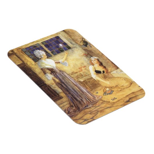 ヴィンテージおとぎ話シンデレラと妖精の女神 マグネット (右側)