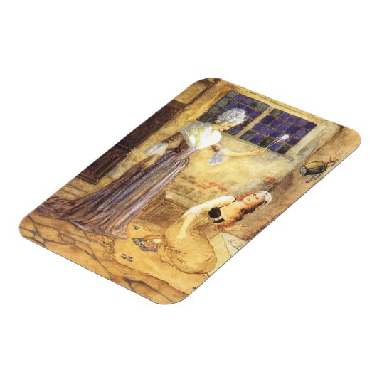 ヴィンテージおとぎ話シンデレラと妖精の女神 マグネット (左側)