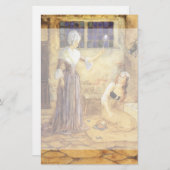 ヴィンテージおとぎ話シンデレラと妖精の女神 便箋 (正面/裏面)