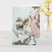 ヴィンテージおとぎ話スリーピング美しいバイエドムンドゥラック カード (黄色い花)