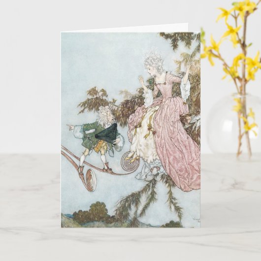 ヴィンテージおとぎ話スリーピング美しいバイエドムンドゥラック カード (黄色い花)