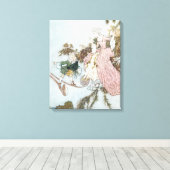 ヴィンテージおとぎ話スリーピング美しいバイエドムンドゥラック キャンバスプリント (インサイチュ (ウッドフロア))