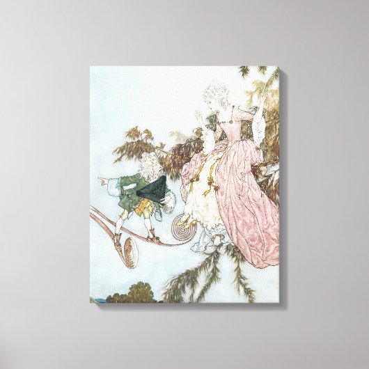 ヴィンテージおとぎ話スリーピング美しいバイエドムンドゥラック キャンバスプリント (正面)