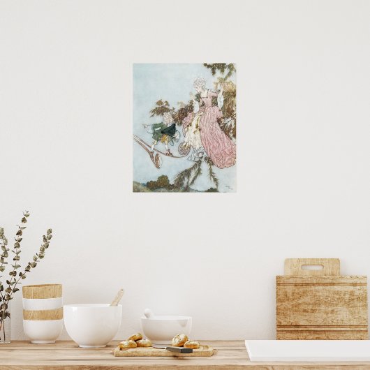 ヴィンテージおとぎ話スリーピング美しいバイエドムンドゥラック ポスター (キッチン)