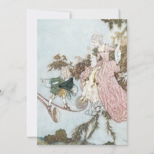 ヴィンテージおとぎ話スリーピング美しいバイエドムンドゥラック 招待状 (正面)