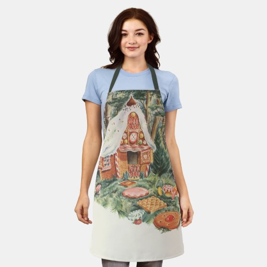 ヴィンテージおとぎ話ハンゼルとグレテルキャンディーハウス エプロン (着用した状態)