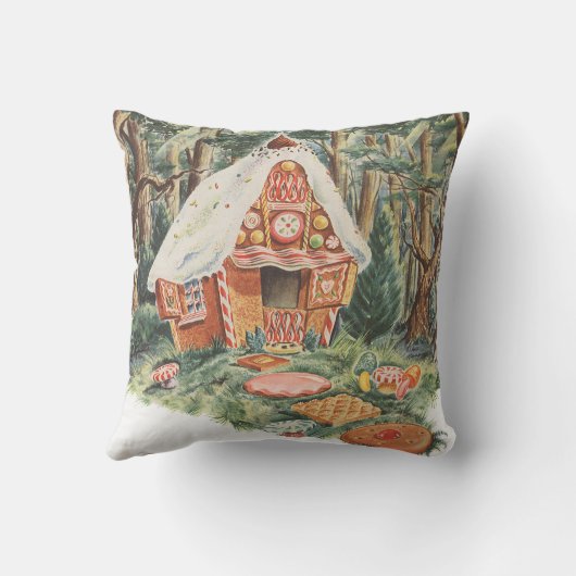 ヴィンテージおとぎ話ハンゼルとグレテルキャンディーハウス クッション (裏面)