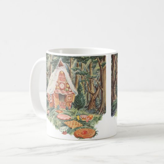 ヴィンテージおとぎ話ハンゼルとグレテルキャンディーハウス コーヒーマグカップ (正面左)