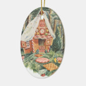 ヴィンテージおとぎ話ハンゼルとグレテルキャンディーハウス セラミックオーナメント (左)