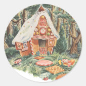 ヴィンテージおとぎ話ハンゼルとグレテルキャンディーハウス ラウンドシール (正面)