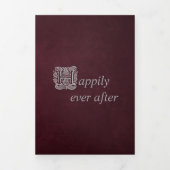 ヴィンテージおとぎ話ブックシルバーブルゴーニュ結婚ーズ 三つ折り招待状 (カバー)