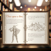 ヴィンテージおとぎ話ブックテーマの男の子の誕生日パーティー 招待状