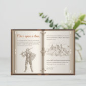 ヴィンテージおとぎ話ブックテーマの男の子の誕生日パーティー 招待状 (スタンド正面)