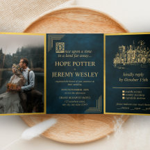 ヴィンテージおとぎ話ブック金ゴールドエメラルドマジカル