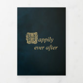 ヴィンテージおとぎ話ブック金ゴールドエメラルドマジカル 三つ折り招待状 (カバー)