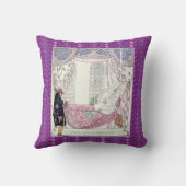 ヴィンテージおとぎ話プリンスウォーターカラーイラストレーション クッション (裏面)