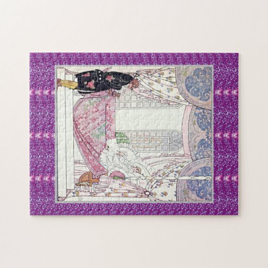 ヴィンテージおとぎ話プリンスウォーターカラーイラストレーション ジグソーパズル (横)