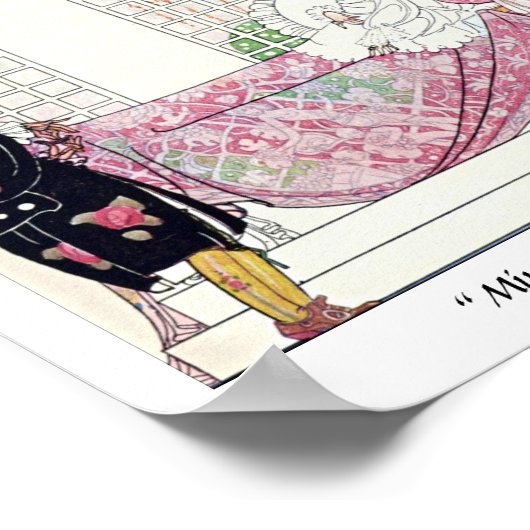 ヴィンテージおとぎ話プリンスウォーターカラーイラストレーション ポスター (角)