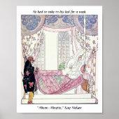 ヴィンテージおとぎ話プリンスウォーターカラーイラストレーション ポスター (正面)