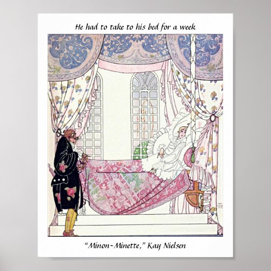 ヴィンテージおとぎ話プリンスウォーターカラーイラストレーション ポスター (正面)