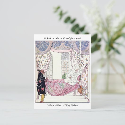 ヴィンテージおとぎ話プリンスウォーターカラーイラストレーション ポストカード (スタンド正面)