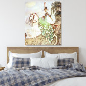 ヴィンテージおとぎ話プリンセス白馬に乗る キャンバスプリント (インサイチュ (寝室))