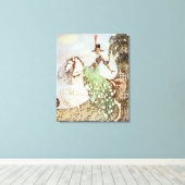 ヴィンテージおとぎ話プリンセス白馬に乗る キャンバスプリント (インサイチュ (ウッドフロア))