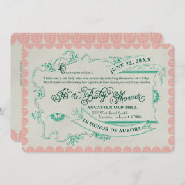 ヴィンテージおとぎ話ベビーシャワー招待状 招待状
