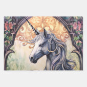 ヴィンテージおとぎ話ユニコーンの水色 ラッピングペーパーシート (正面)