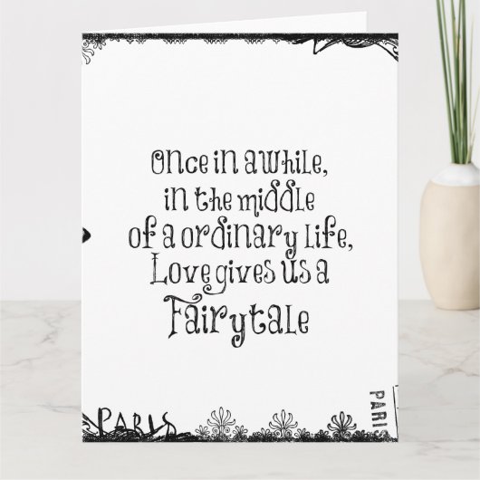 ヴィンテージおとぎ話ラブ引用文 カード (正面)