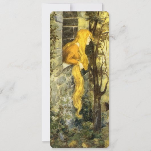 ヴィンテージおとぎ話ラプンツェルとロングブロンド髪 (正面)