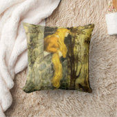 ヴィンテージおとぎ話ラプンツェルとロングブロンド髪 クッション (ブランケット)