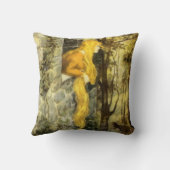 ヴィンテージおとぎ話ラプンツェルとロングブロンド髪 クッション (裏面)