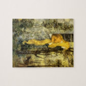 ヴィンテージおとぎ話ラプンツェルとロングブロンド髪 ジグソーパズル (横)