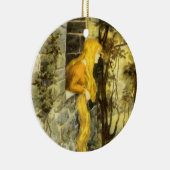 ヴィンテージおとぎ話ラプンツェルとロングブロンド髪 セラミックオーナメント (右)