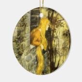 ヴィンテージおとぎ話ラプンツェルとロングブロンド髪 セラミックオーナメント (左)