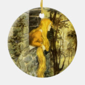 ヴィンテージおとぎ話ラプンツェルとロングブロンド髪 セラミックオーナメント (裏面)