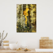 ヴィンテージおとぎ話ラプンツェルとロングブロンド髪 ポスター (キッチン)