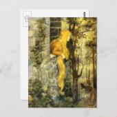 ヴィンテージおとぎ話ラプンツェルとロングブロンド髪 ポストカード (正面/裏面)