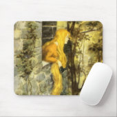 ヴィンテージおとぎ話ラプンツェルとロングブロンド髪 マウスパッド (マウス)