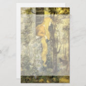 ヴィンテージおとぎ話ラプンツェルとロングブロンド髪 便箋 (正面/裏面)