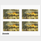 ヴィンテージおとぎ話ラプンツェルとロングブロンド髪 長方形シール (シート)