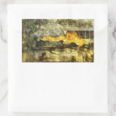 ヴィンテージおとぎ話ラプンツェルとロングブロンド髪 長方形シール (バッグ)