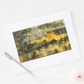 ヴィンテージおとぎ話ラプンツェルとロングブロンド髪 長方形シール (封筒)