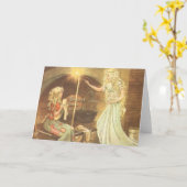 ヴィンテージおとぎ話、シンデレラとおとぎ妖女 カード (黄色い花)