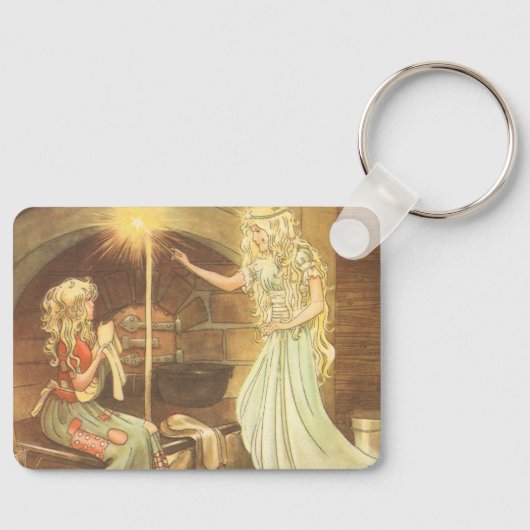 ヴィンテージおとぎ話、シンデレラとおとぎ妖女 キーホルダー (正面)