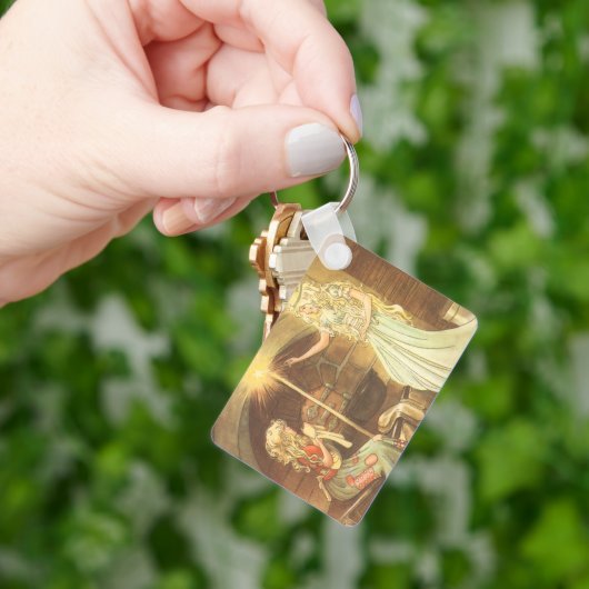 ヴィンテージおとぎ話、シンデレラとおとぎ妖女 キーホルダー (手)